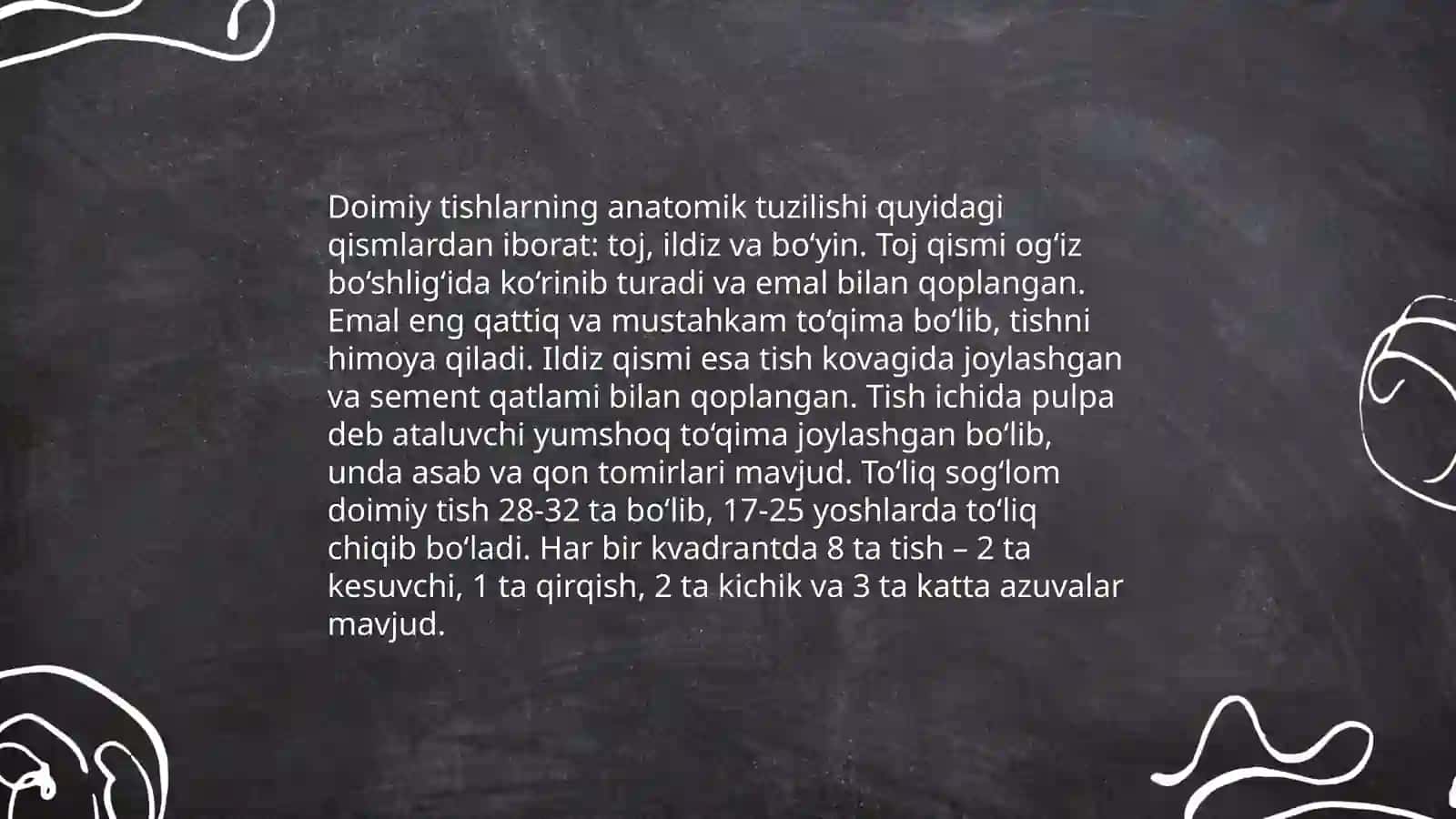 Sut va doimiy tishlarning anatomik, gistologik va qattiq to'qimalarining kimyoviy tuzilishi 4