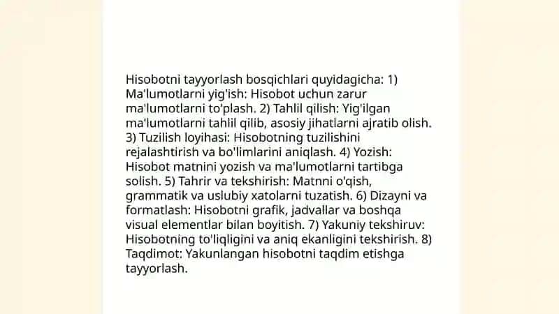 Hisobot turlari 4