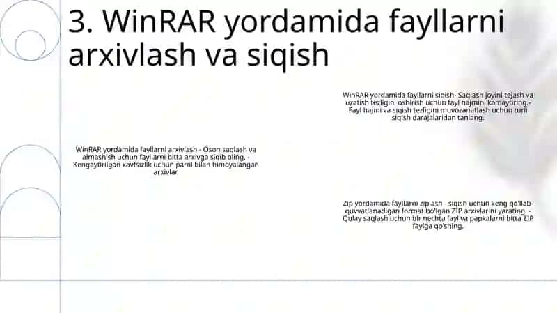 Winar Va Zip Dasturlarda Ishlash 4