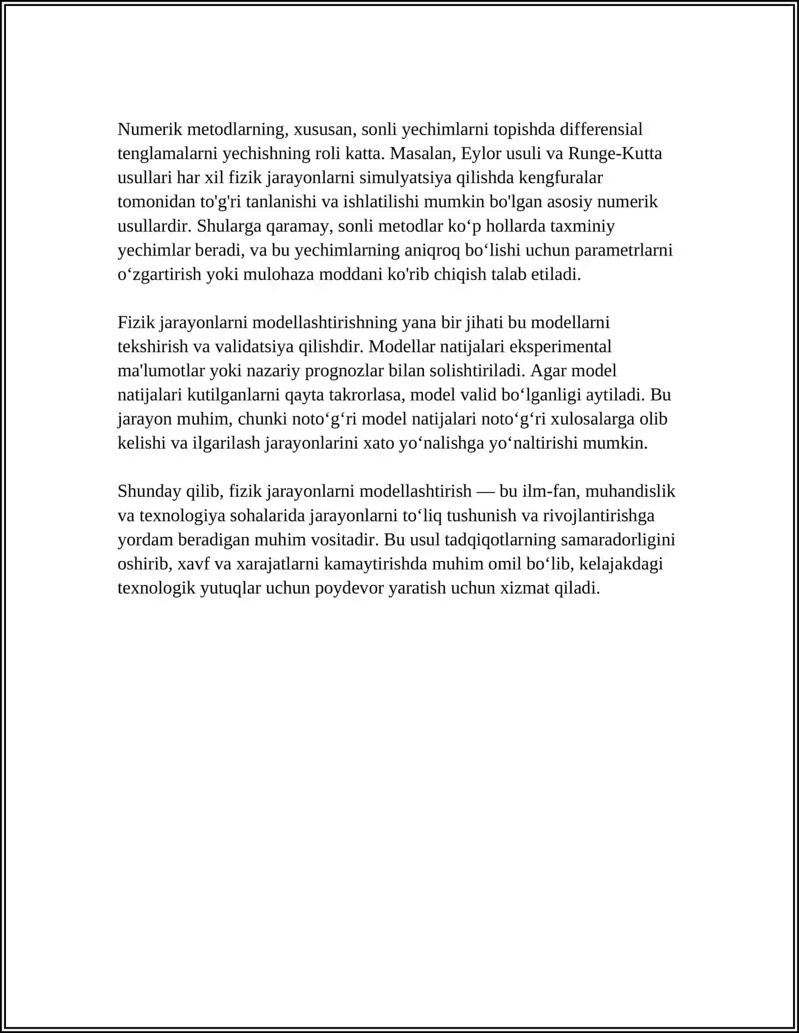 Fizik jarayonlarni modellashtirish 4