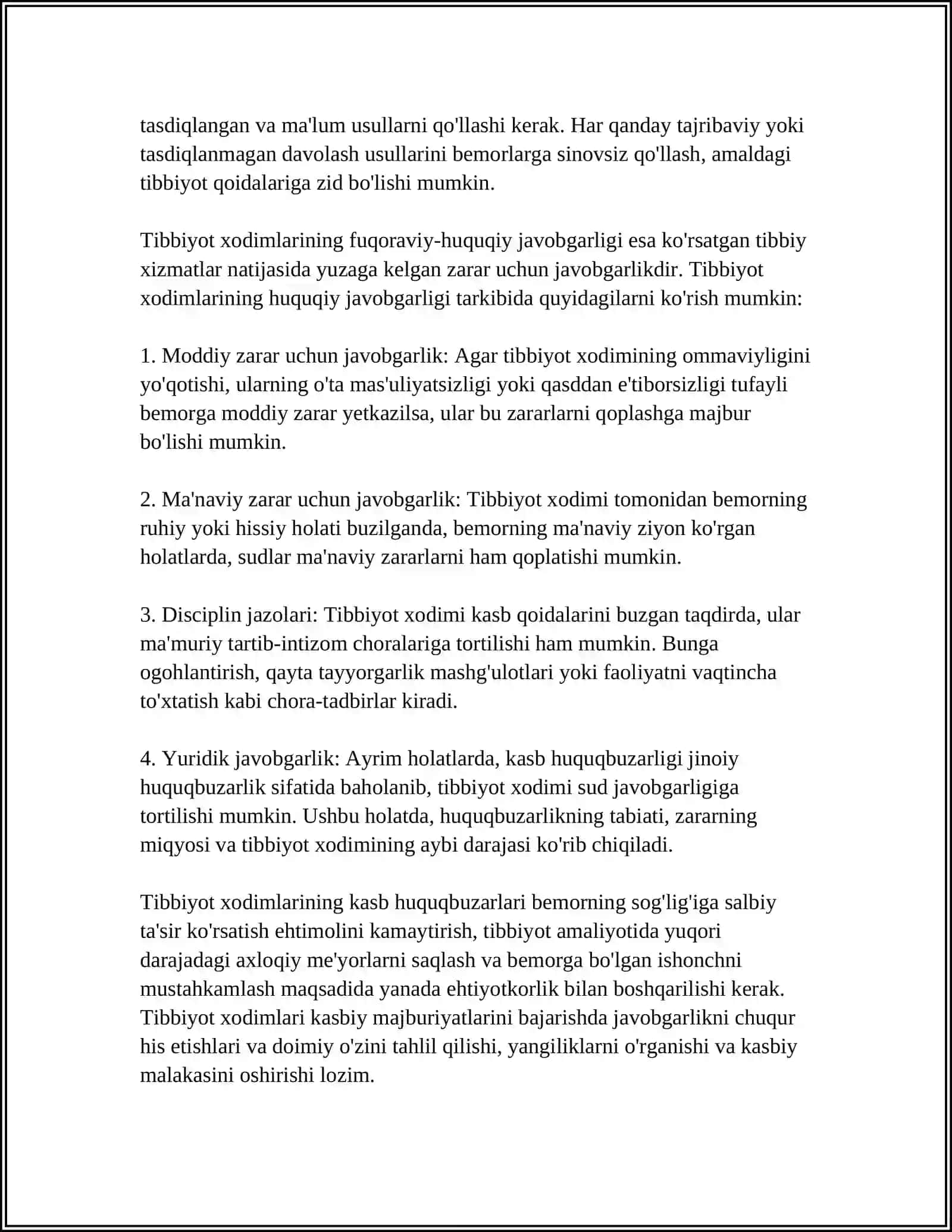 TIBBIYOT XODIMLARINING KASB HUQUQBUZARLARI 4