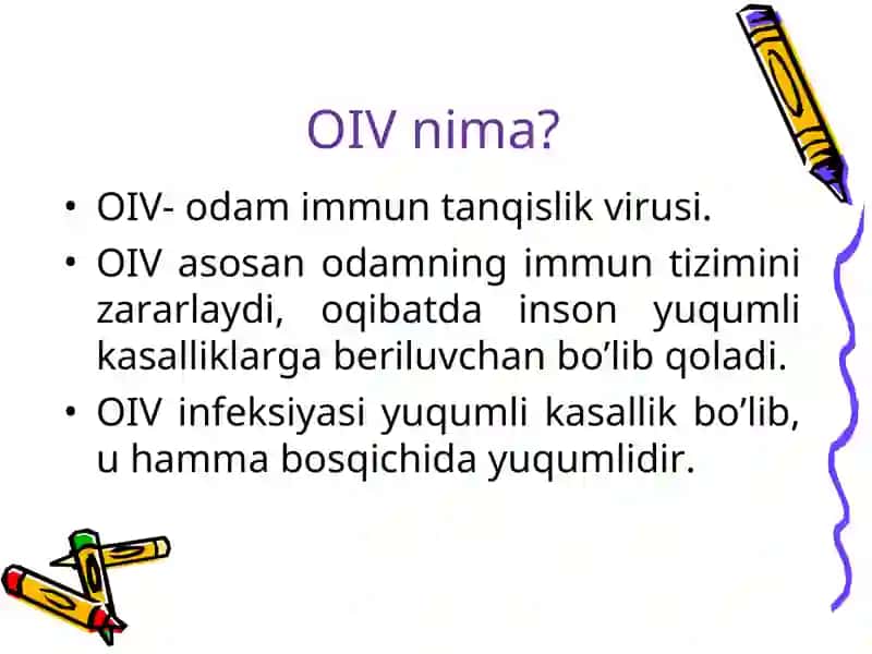 OIV va OITS kasalligining qon infeksiya qo’zg’atuvchilari 4