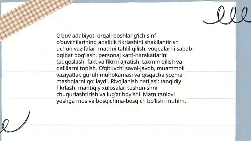 Bolalarda mantiqiy tafakkurni shakllantirishda badiiy asarning roli 4