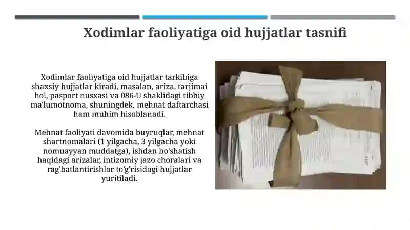 Xodimlar faoliyatiga oid hujjatlar va ularni davlat tilida rasmiylashtirish 4