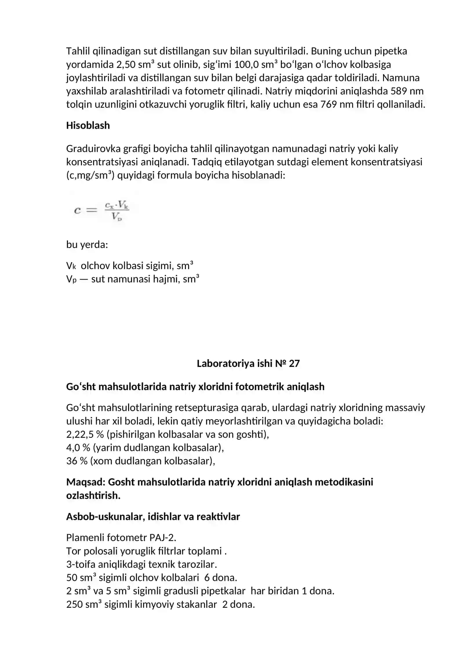 Laboratoriya ishi № 26 SUTDAGI KALIY VA NATRIYNI ANIQLASH 4