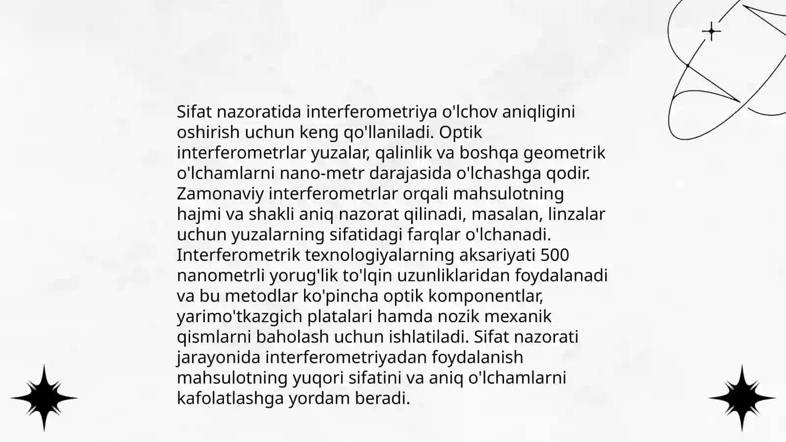 Sifat nazorati uchun optik usullar 4