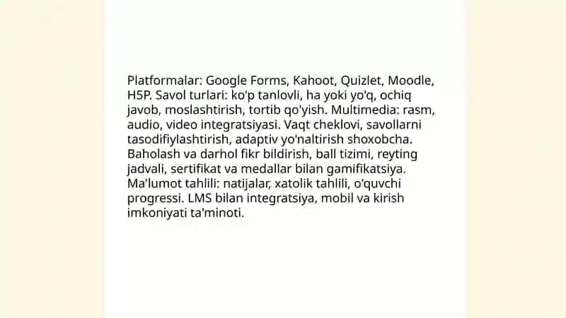 Dars topshiriqlarini raqamli formatda tuzish usullari 4