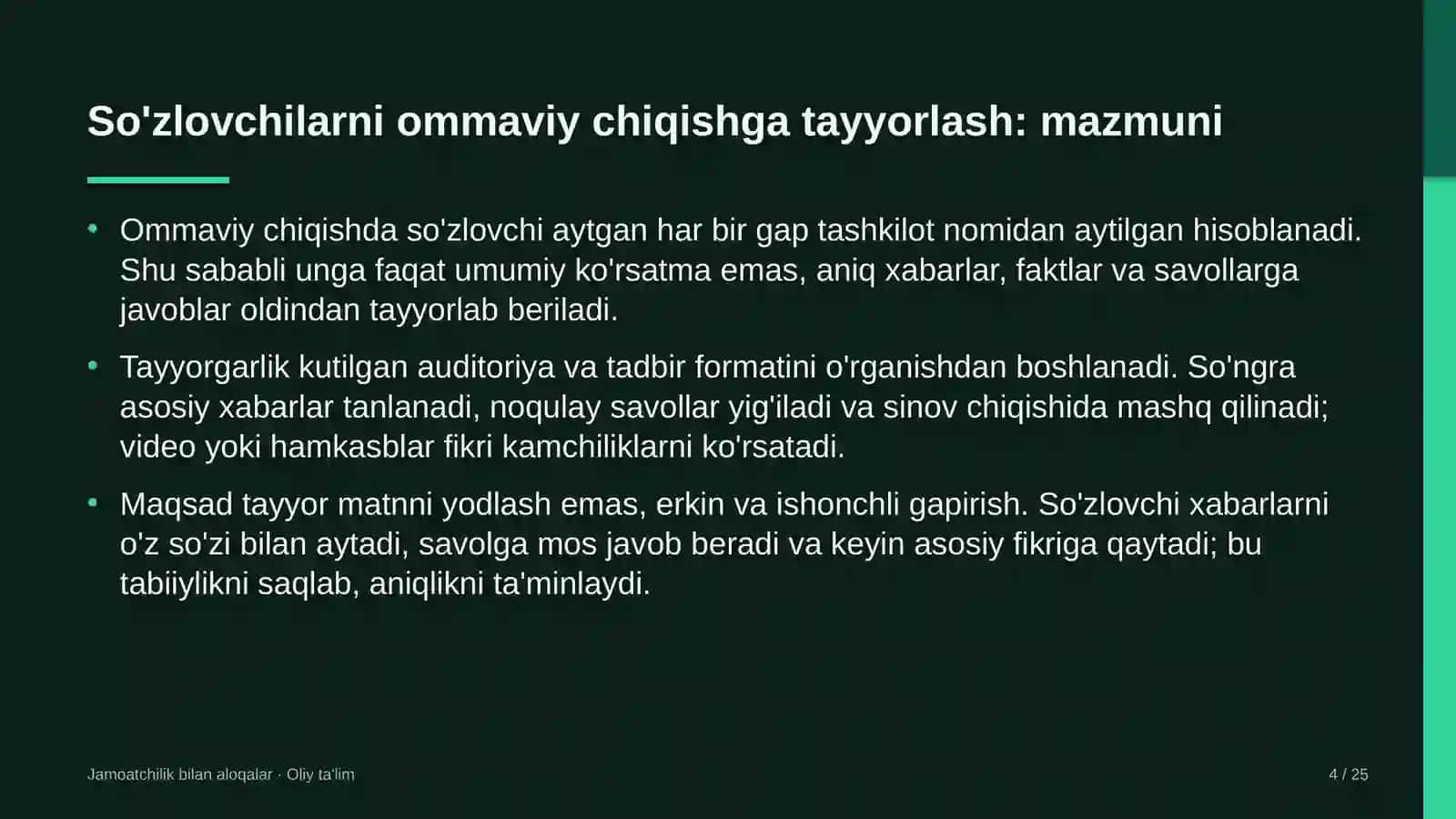 Chiqindi poligonlarida so'zlovchilarni ommaviy chiqishga tayyorlash 4