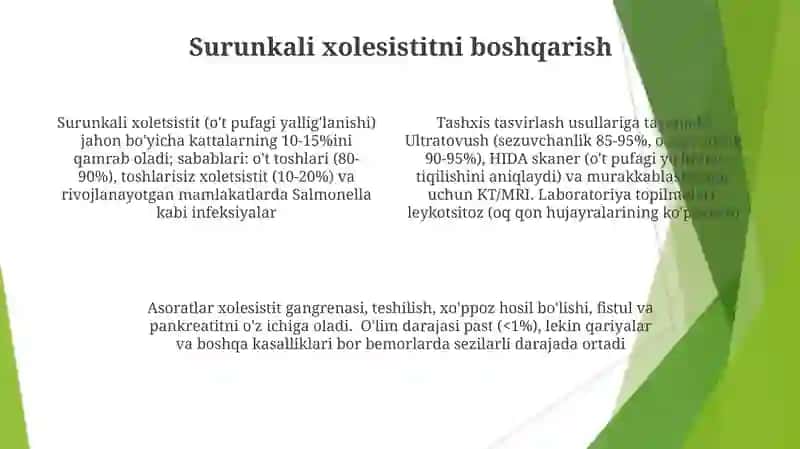 Surunkali xolesistit: etiologiyasi, klinikasi, diagnostikasi 4