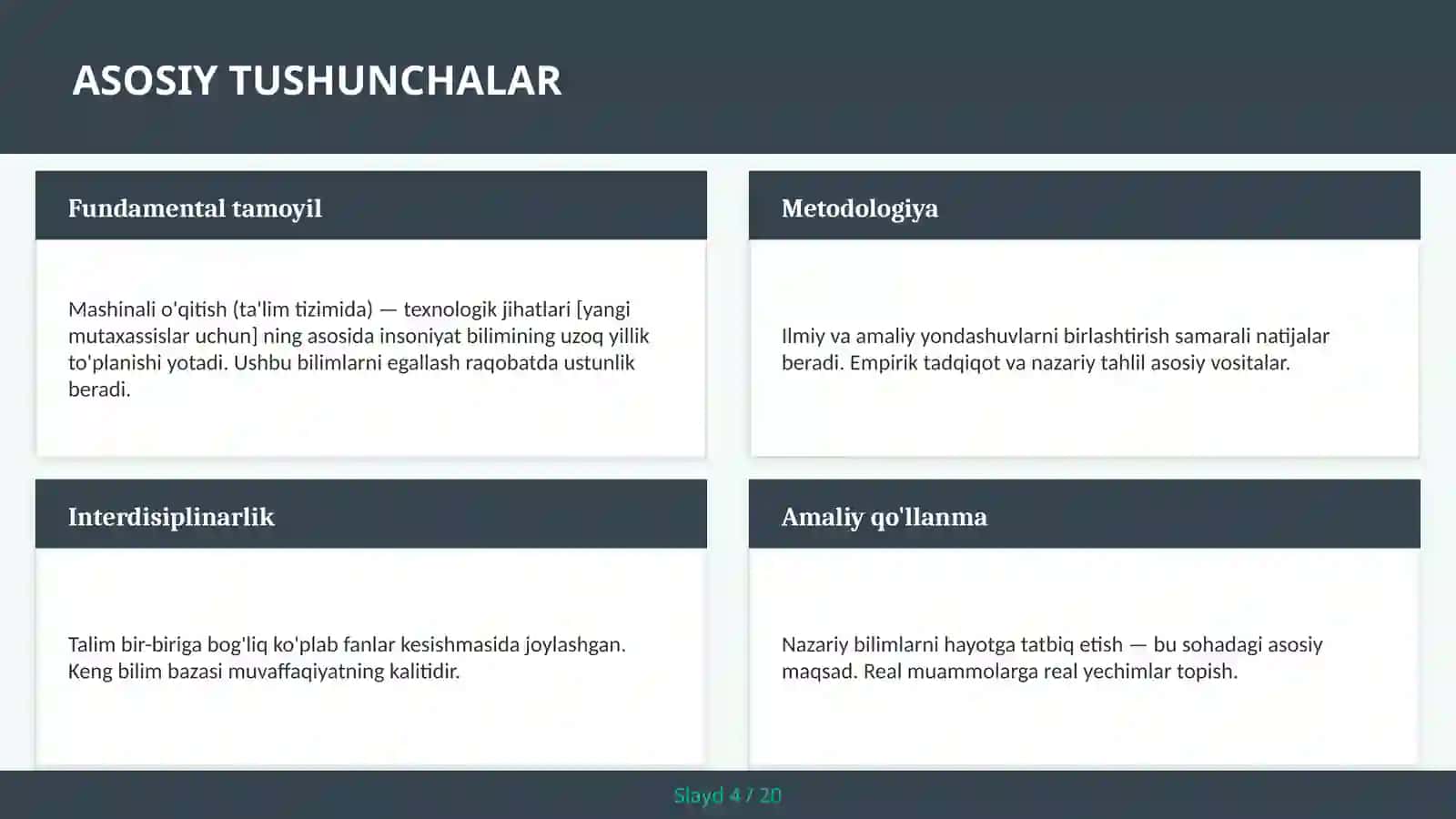 Mashinali o'qitish (ta'lim tizimida) — texnologik jihatlari [yangi mutaxassislar uchun] 4