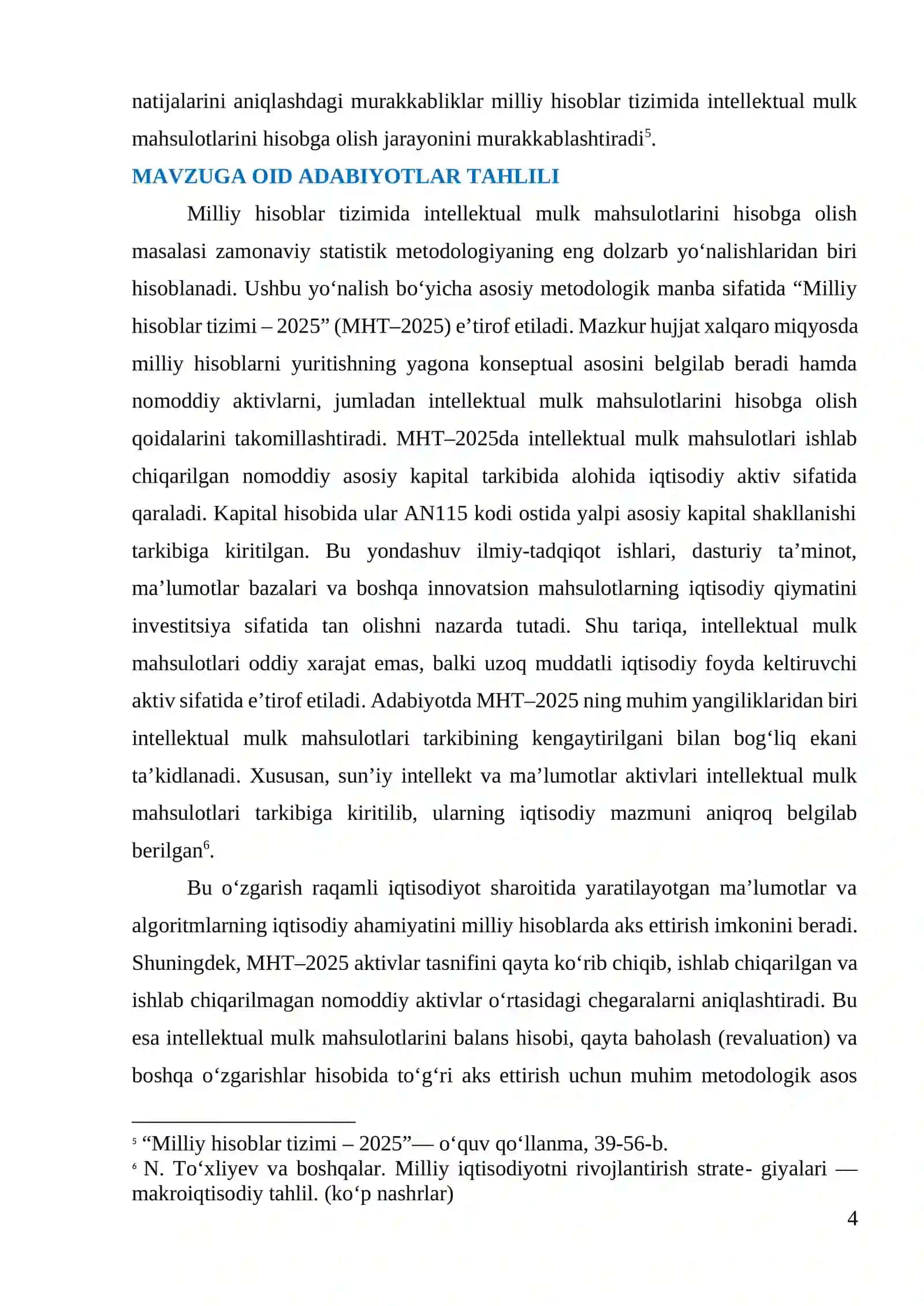 MILLIY HISOBLAR TIZIMIDA INTELEKTUAL MULK MAHSULOTLARINI HISOBGA OLISH QOIDALARI 4