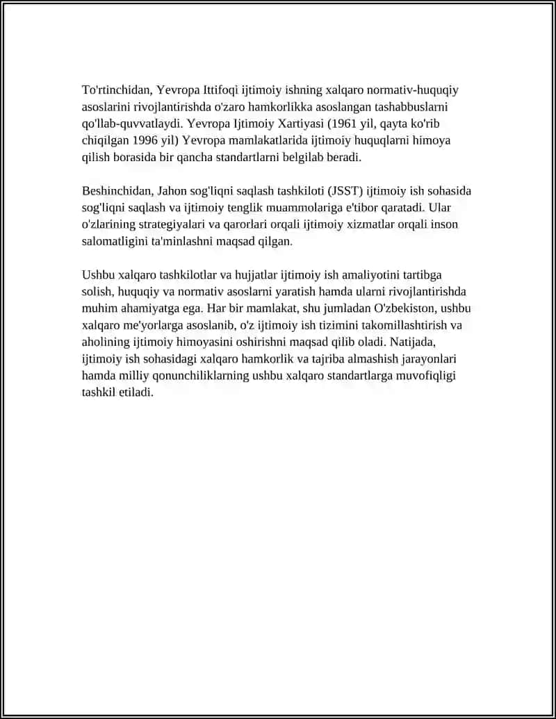 IJTIMOIY ISHNING XALQARO INFRASTRUKTURASI 4