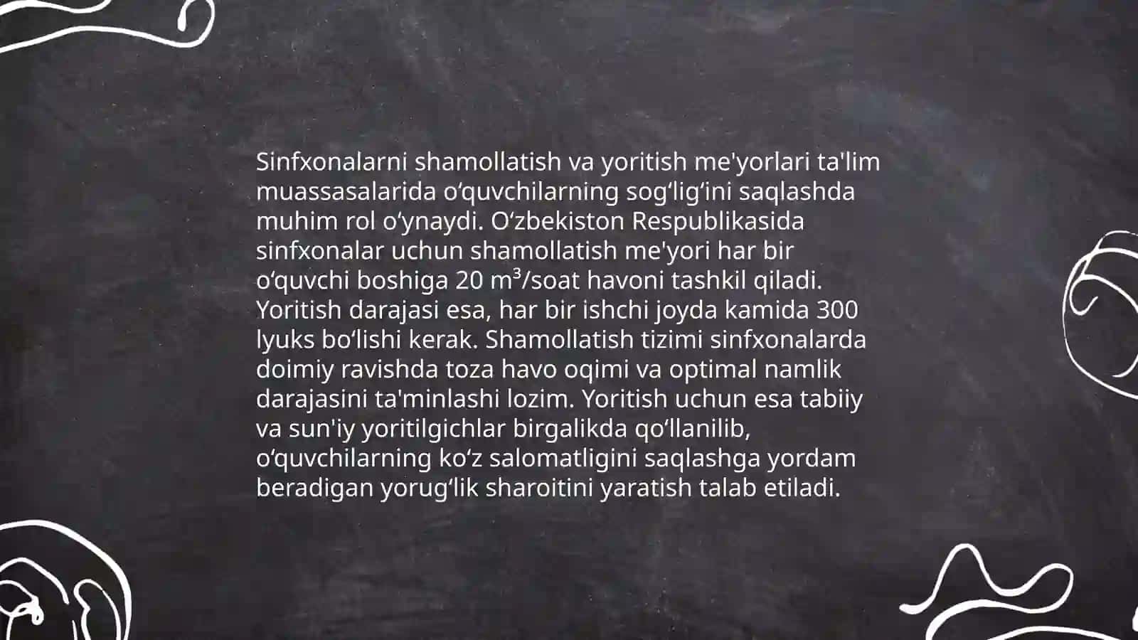 Maktabda oʻqitish va tarbiyalash sharoitlarini optimallashtirish asoslari ishlab chiqarishda shifokorning gigiyenik jihatlari 4