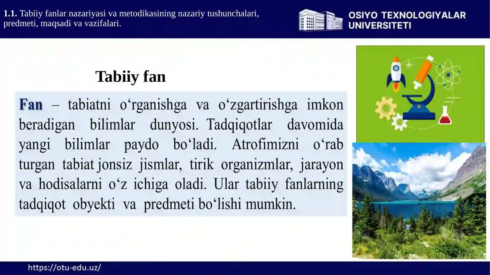 Tabiiy fanlarnazariyasi va metodikasifani 4