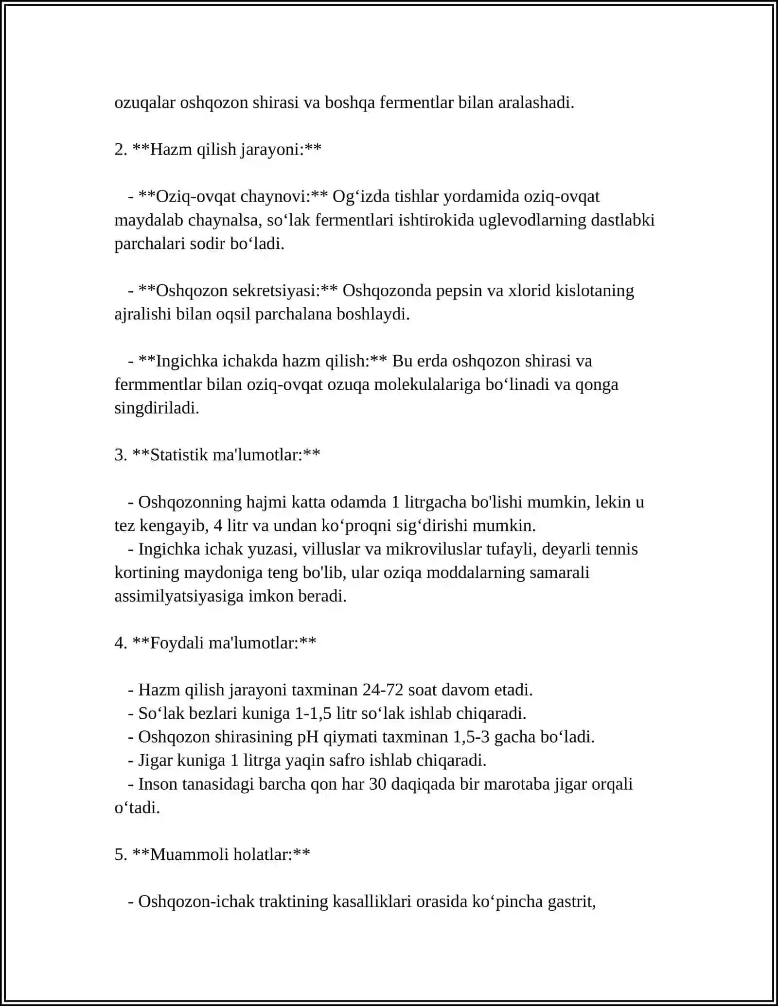 OVQATLANISH BILAN BOGʻLIQ FIZIOLOGIK SISTEMALAR 4