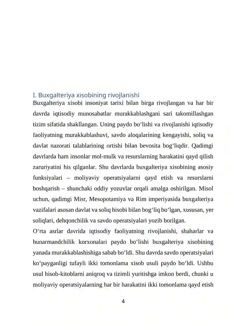 Buxgalteriya Xisobining Rivojlanishi Zaruriyati Tasniflanishi va Asosiy Tamoyillari 4