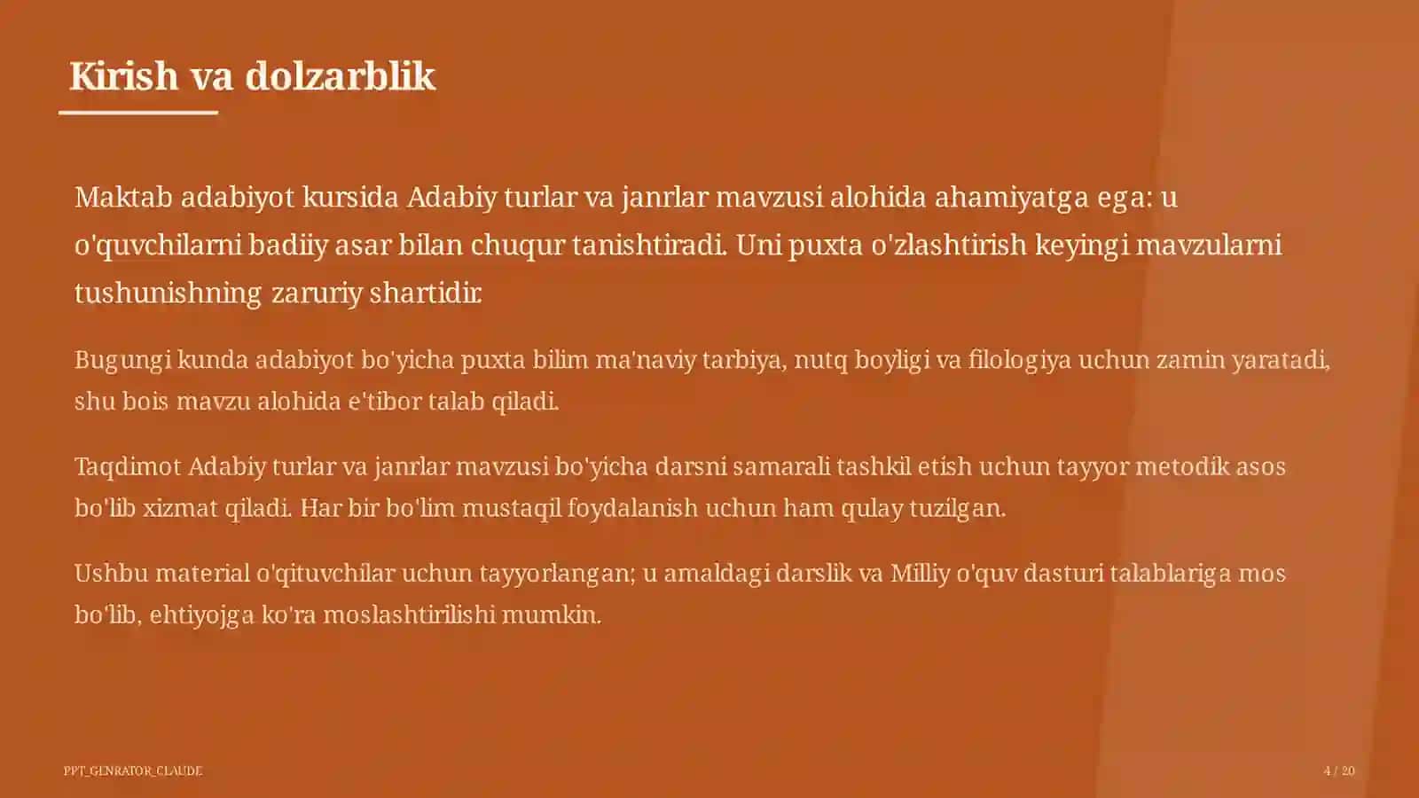 Adabiy turlar va janrlar (10-sinf) 4