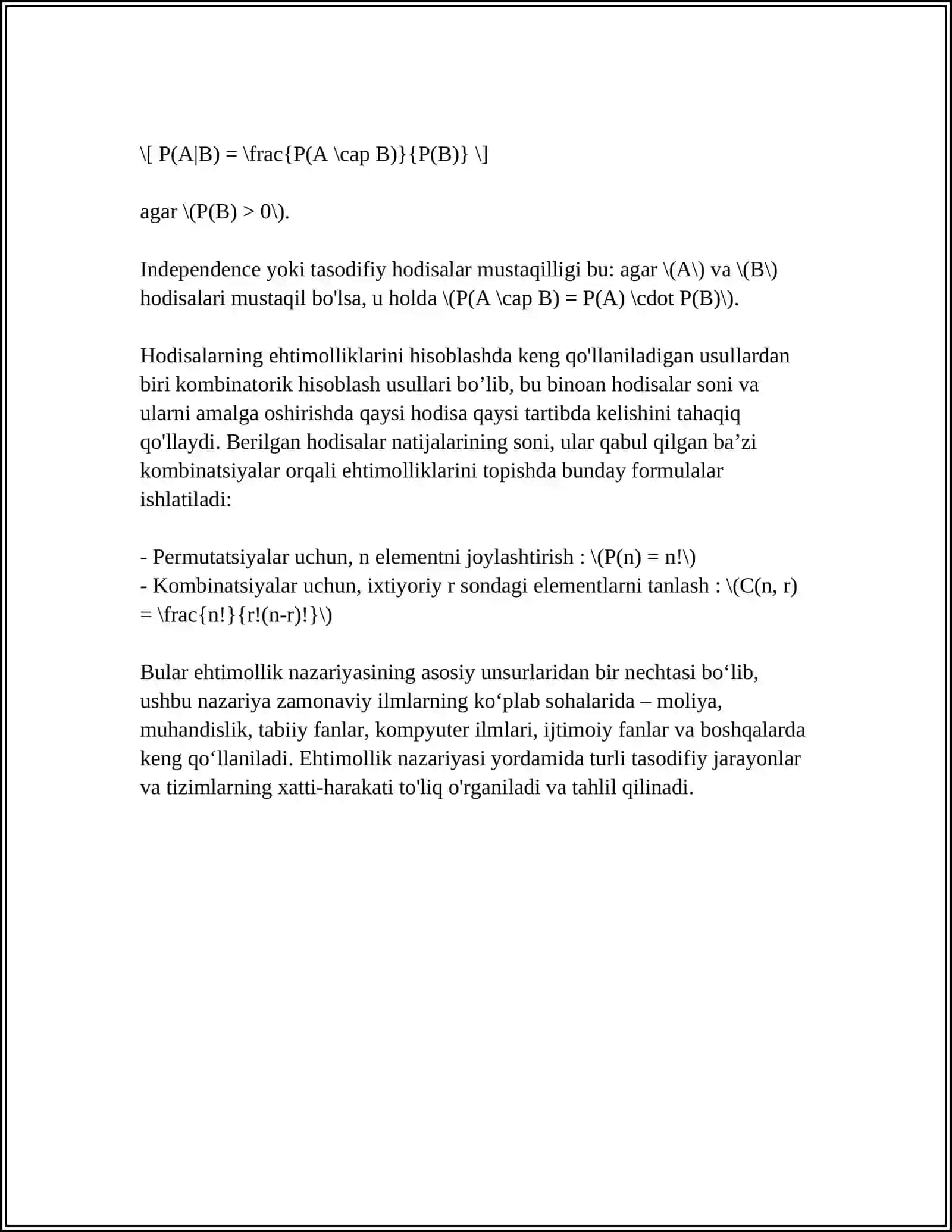 EKONOMETRIKADA EHTIMOLAR NAZARIYASI VA MATEMATIK STATISTIKANING ASOSIY TUSHUNCHALARI 4