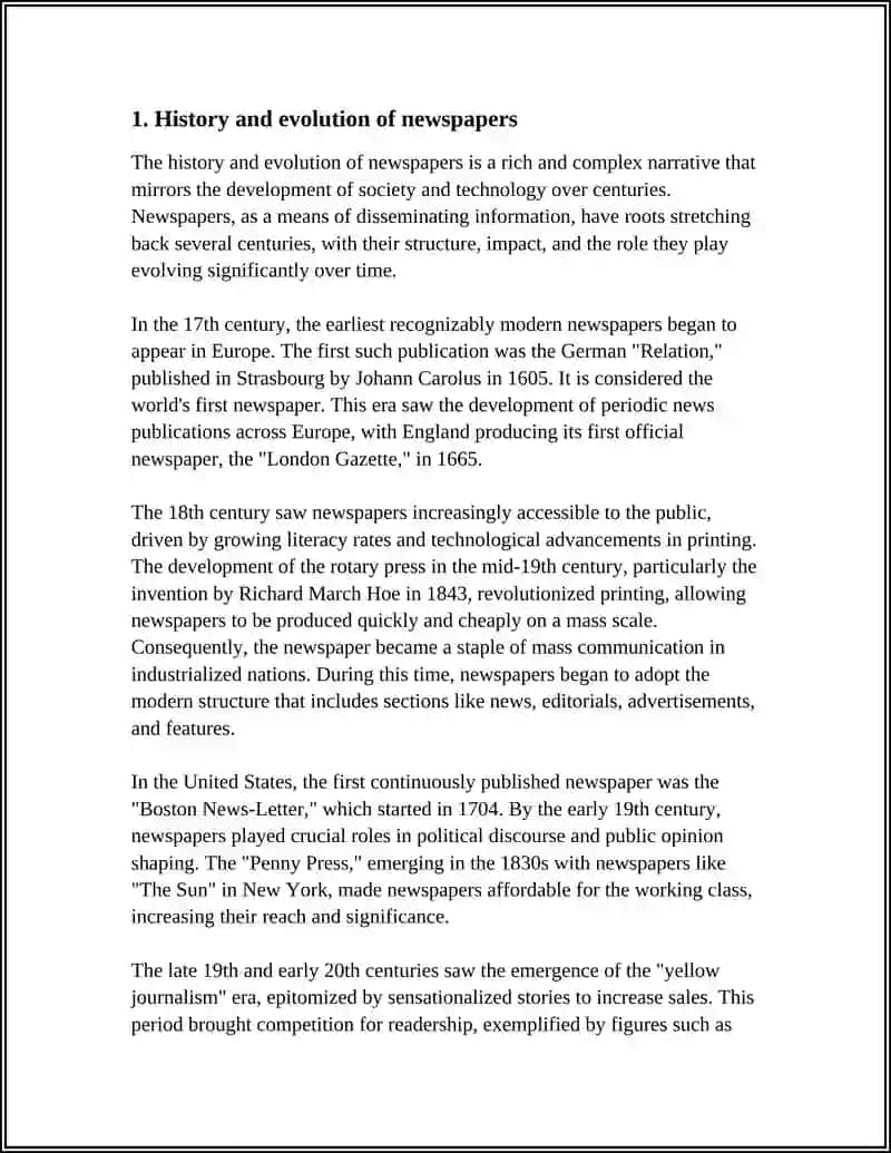 History and evolution of newspapers 4