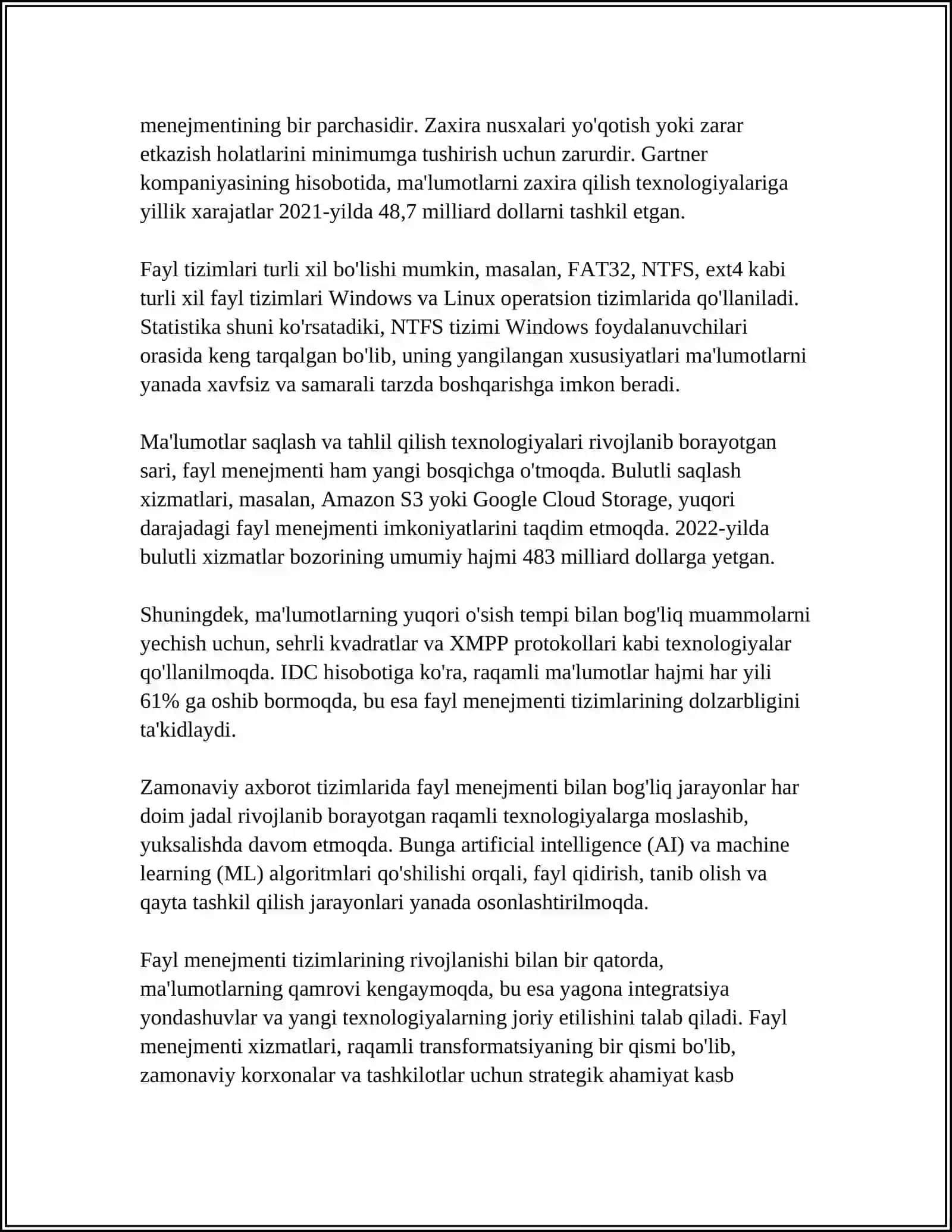 TEXNIK TIZIMLARDA AXBOROT TEXNALOGIYALARI KURSI 4