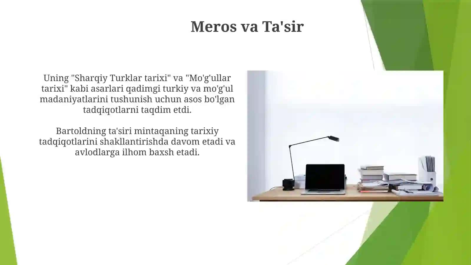 V.V.Bartoldning yurtimizni o'rganishda xizmatlari 4