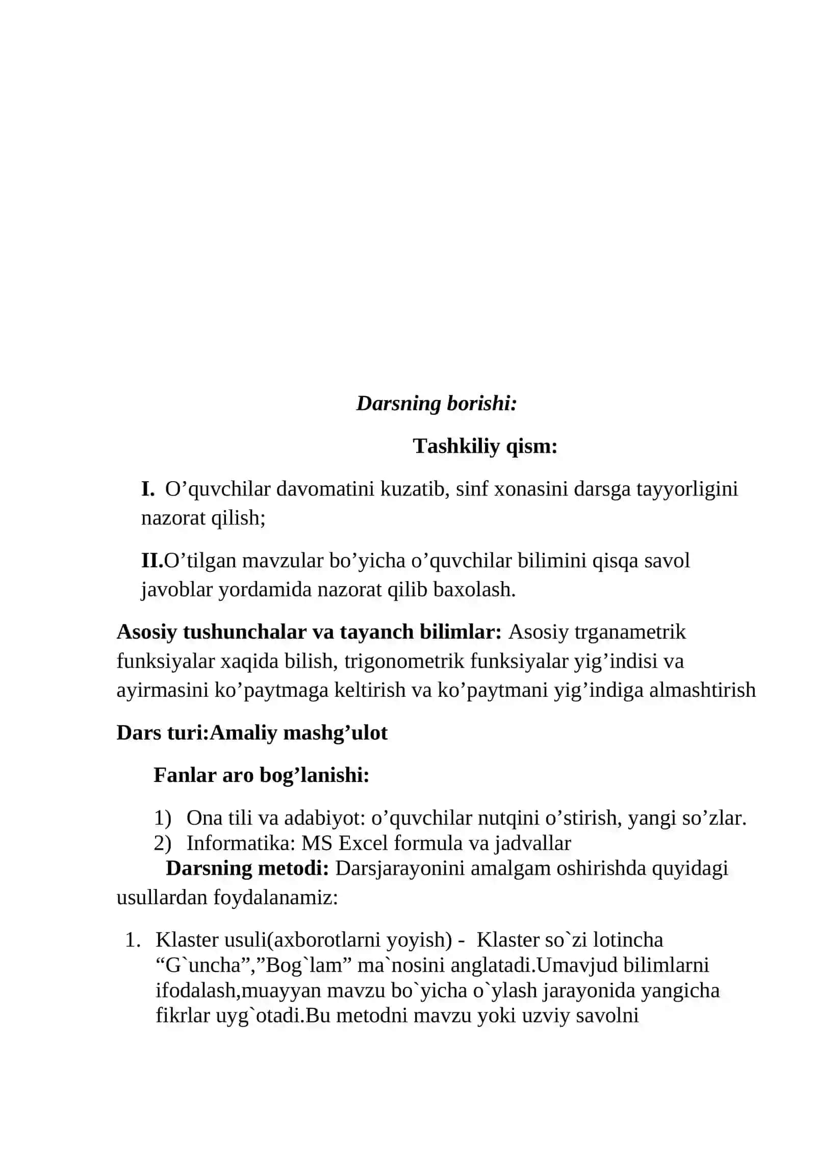 Trigonometrik funksiyalar yig’indisi va ayirmasini ko’paytmaga keltirish va ko’paytmani yig’indiga almashtirish 4