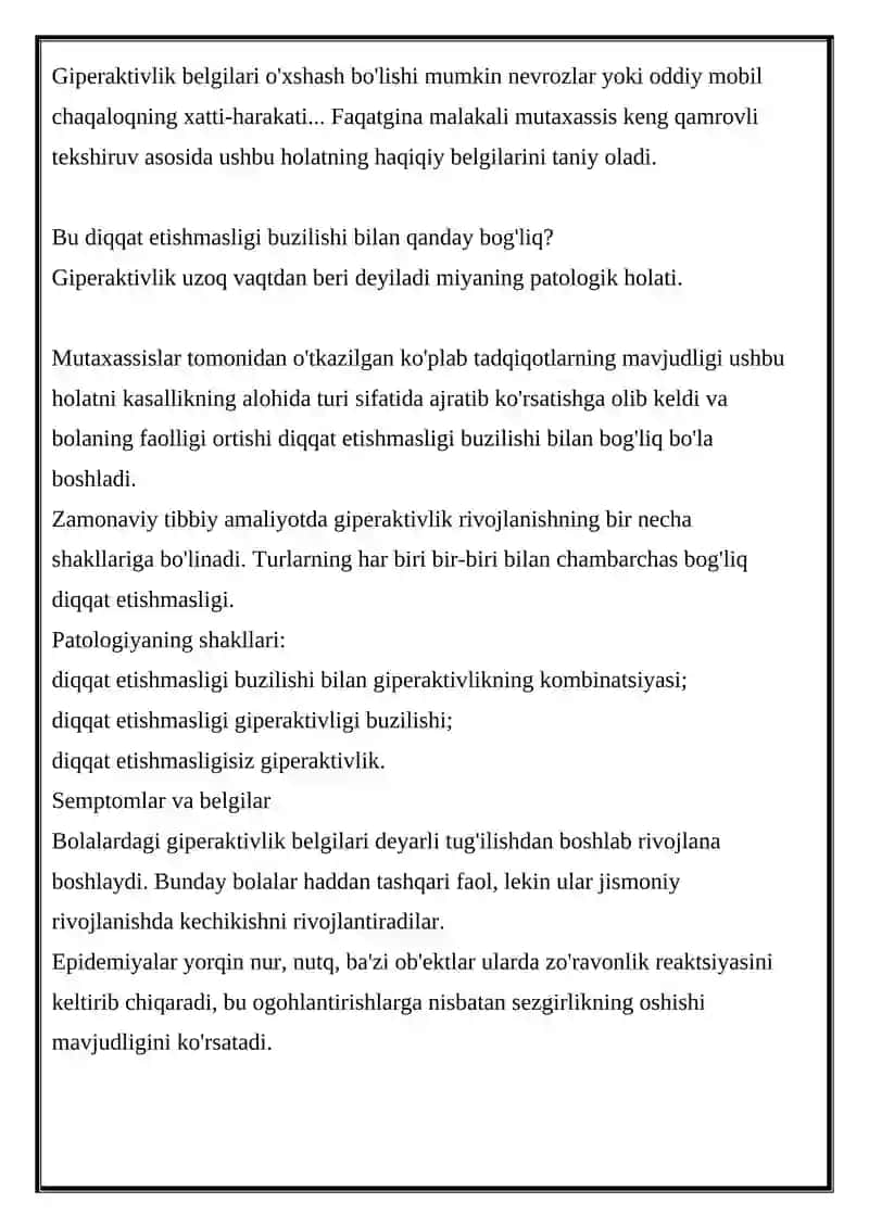 GIPERAKTIVLIK BOLA 4