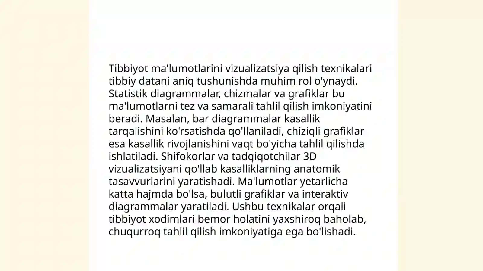 Tibbiyot Axborotini taqdimotlar ko'rinishida shakillantirish texnologiyasi 4