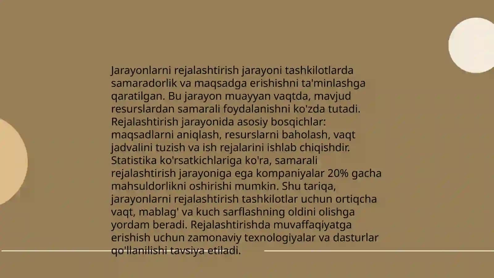 Jarayonlarni rejalashtirish va ularning turlari 4