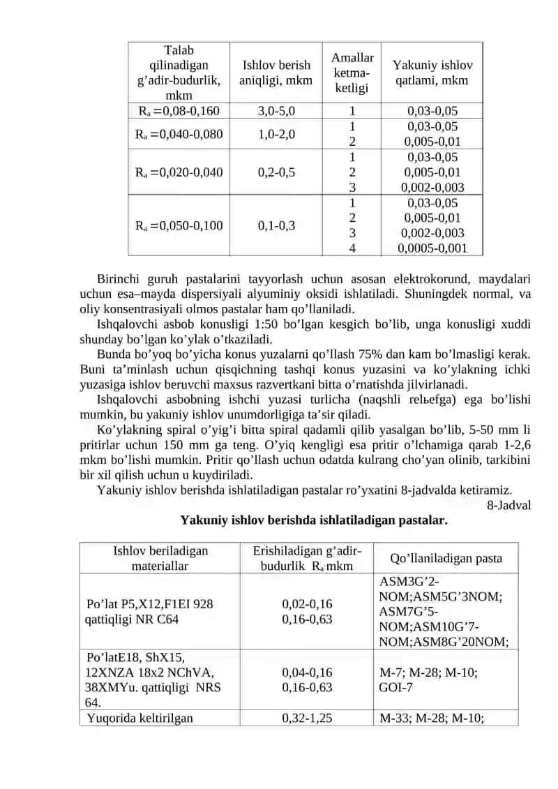 Ishlov berishga qo’yiladigan qatlam 4