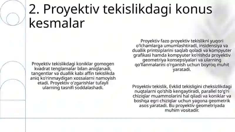 Proyektiv Tekislik va Proyektiv Fazo 4