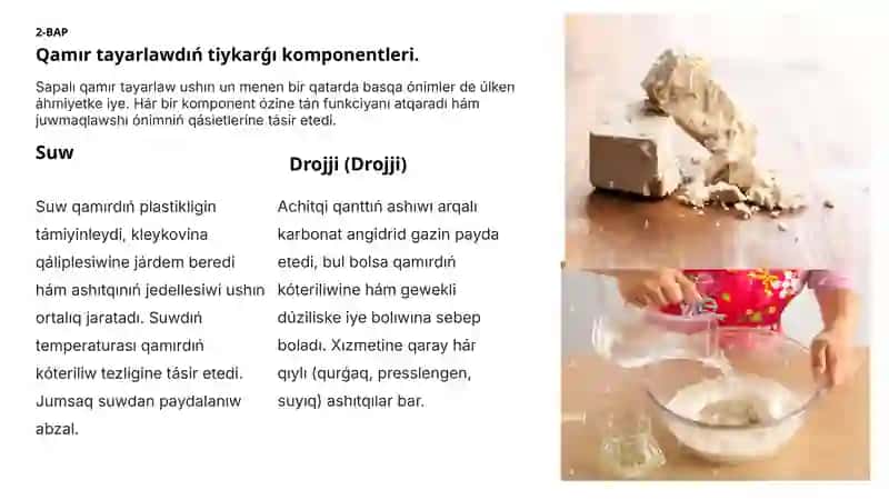Biyday unindan tayarlawda qoʻsilatugin onimler 4