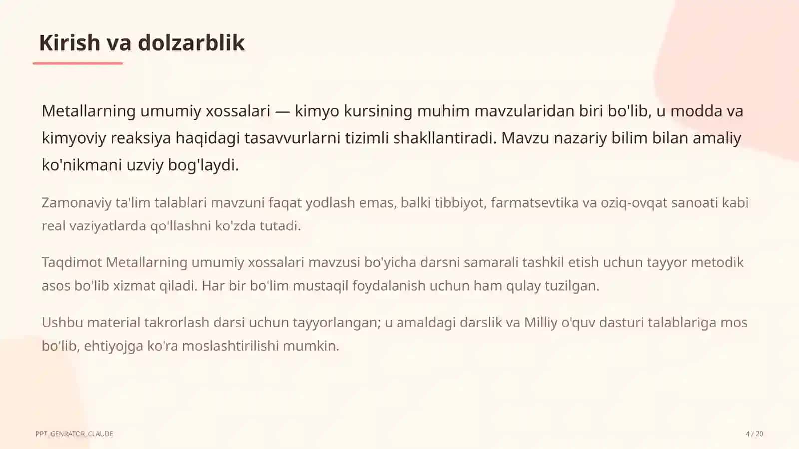 Metallarning umumiy xossalari (9-sinf) 4
