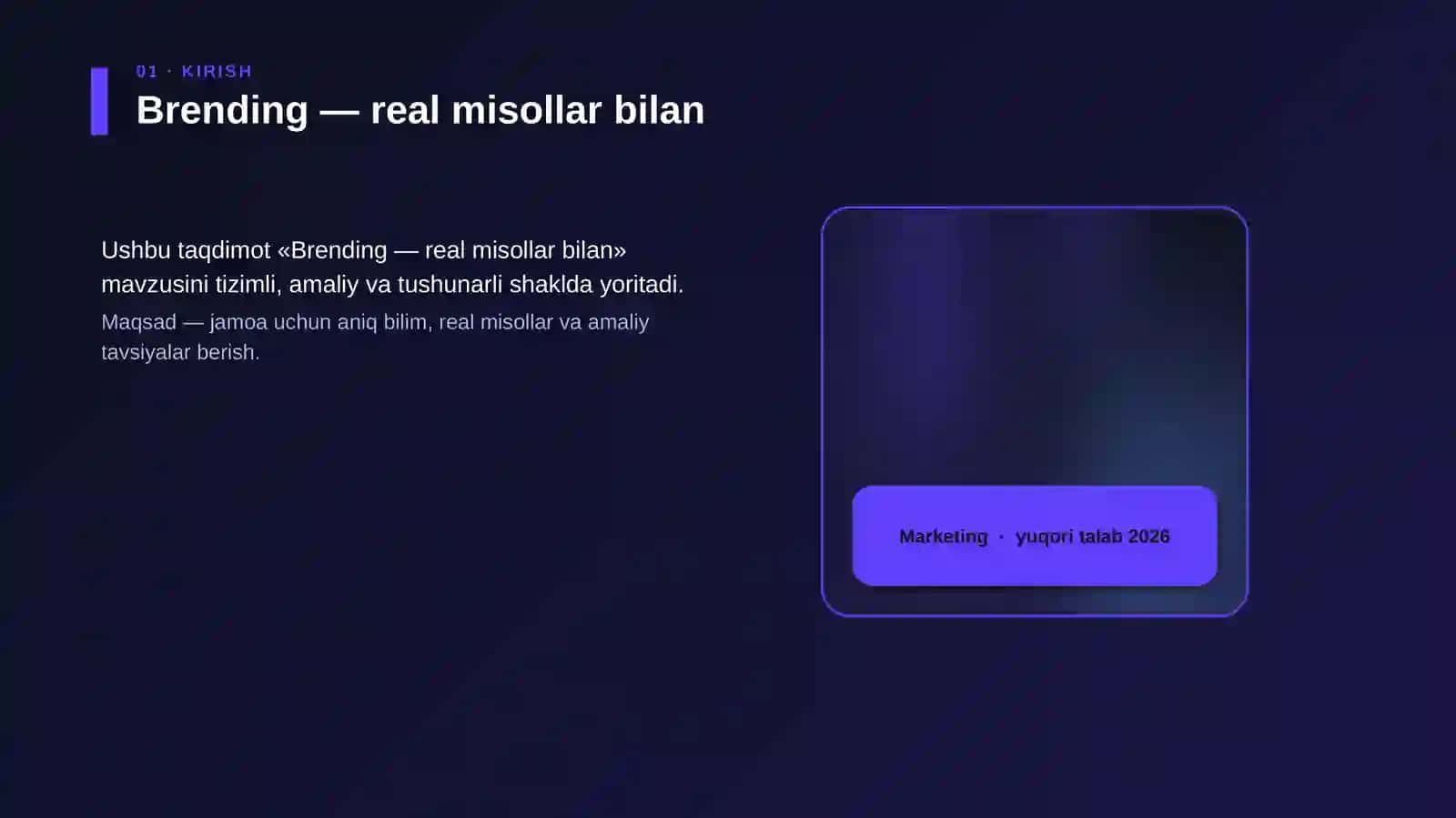 Brending — real misollar bilan 4