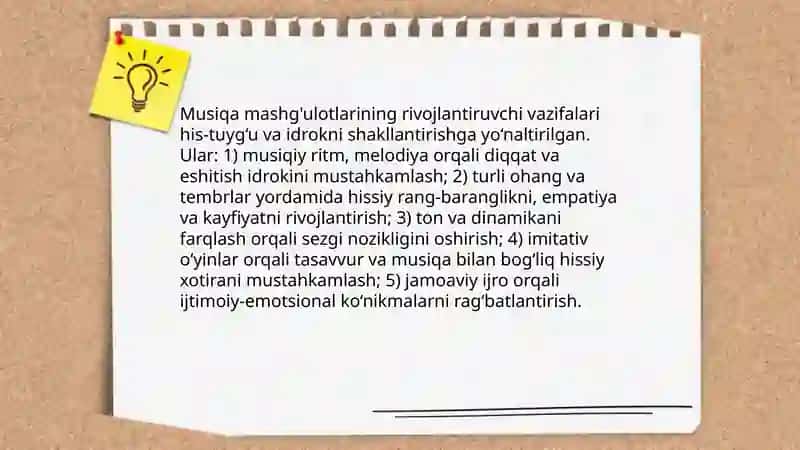 Maktabgacha ta’lim tashkilotlarida musiqa mashg’ulotlarining maqsad Va vazifalari 4