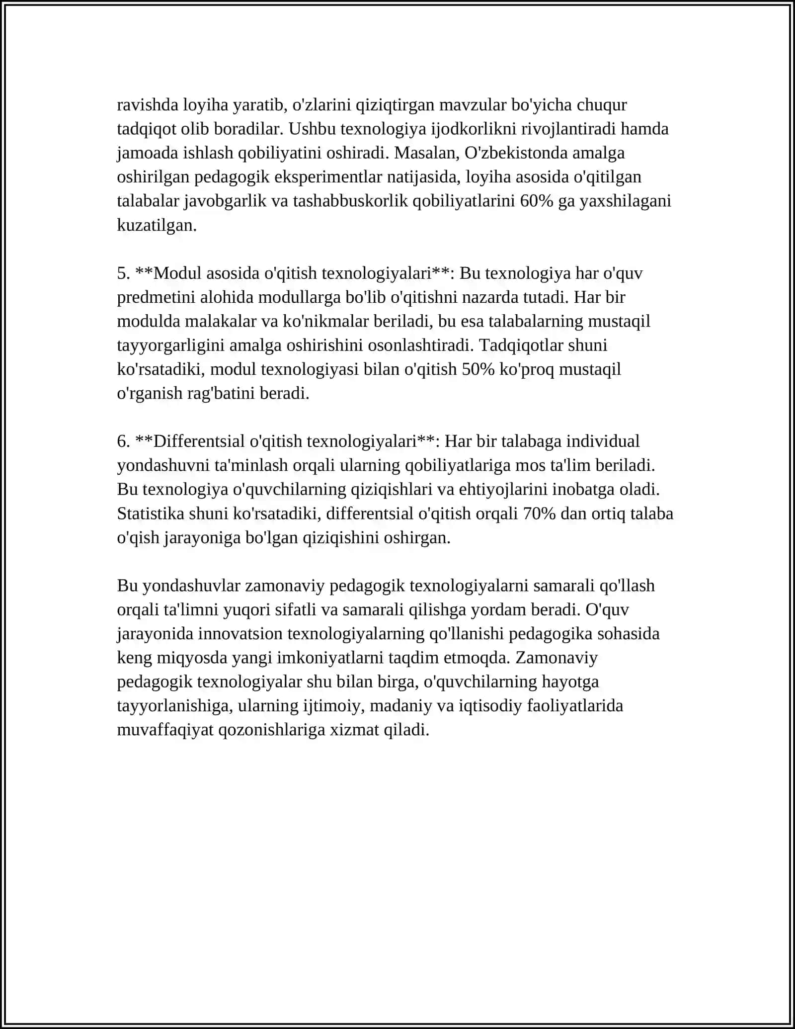 Zamonaviy Pedagogik Texnologiya Tushunchasi, Turlari va Unig Ta'lim Tizimidagi Ahamiyati 4