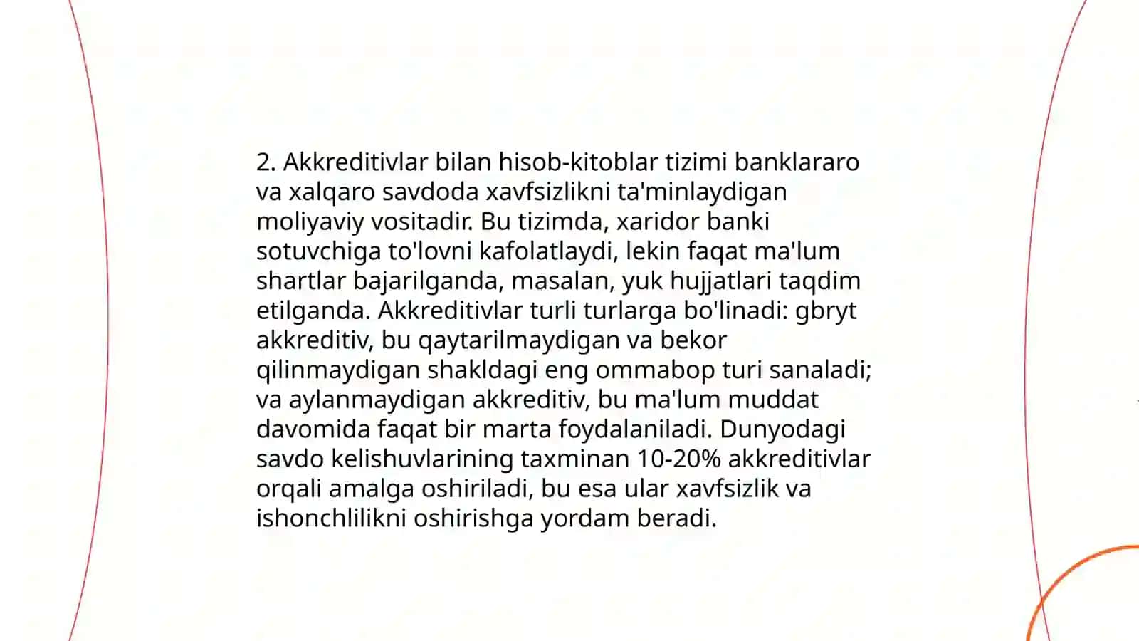 Akkreditivlar bilan hisob -kitoblar hisobi 4