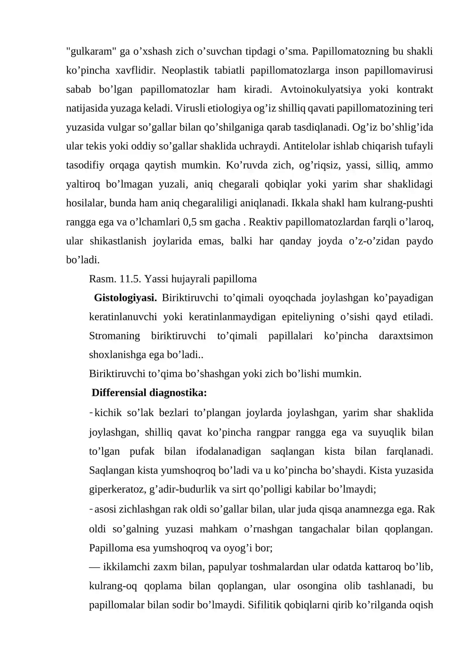 Lablarning qizil chegarasi va og’iz shilliq qavatining havfsiz o’smalari va o’smasimon hosilalari 4