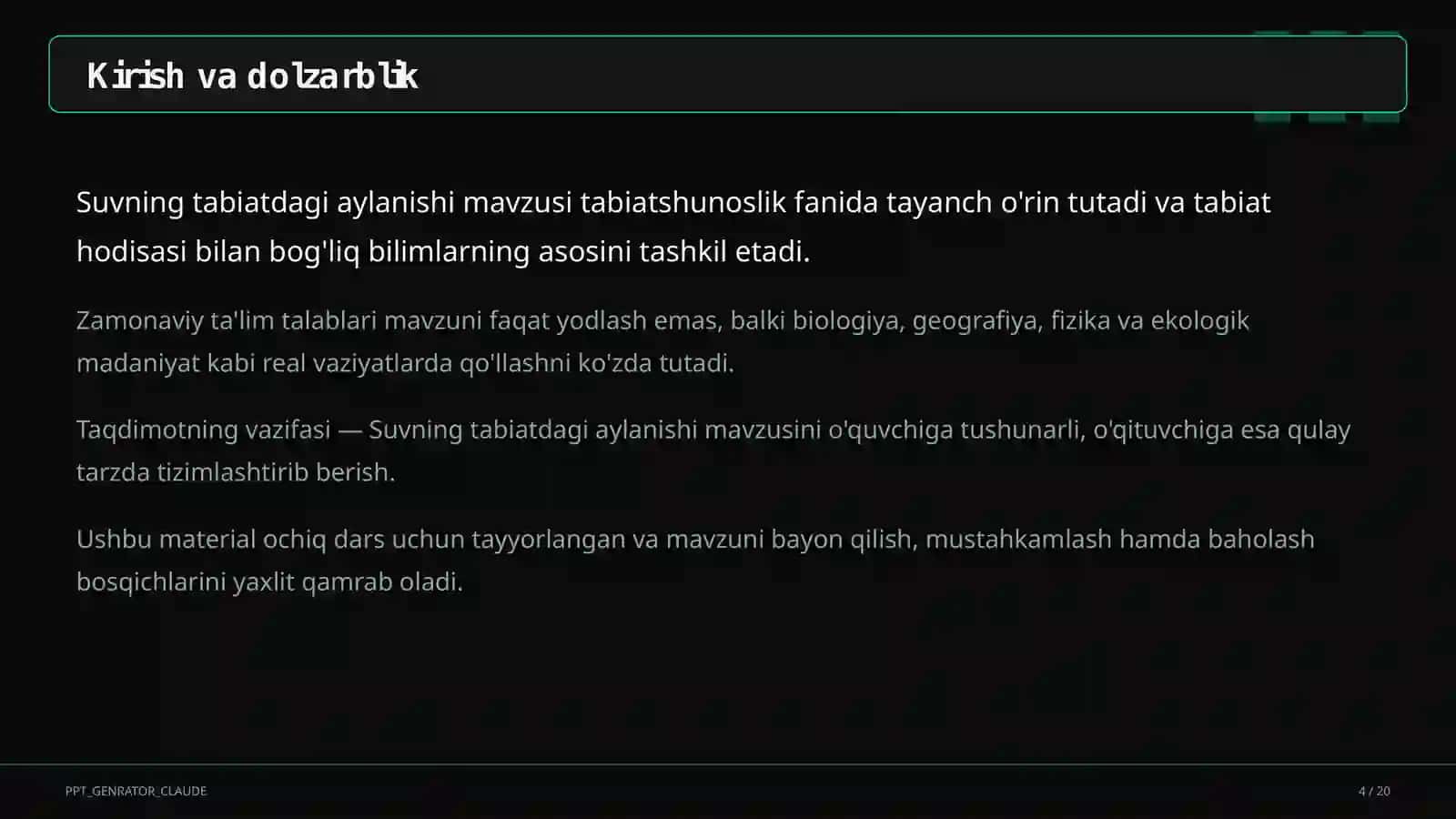 Suvning tabiatdagi aylanishi (2-sinf) 4