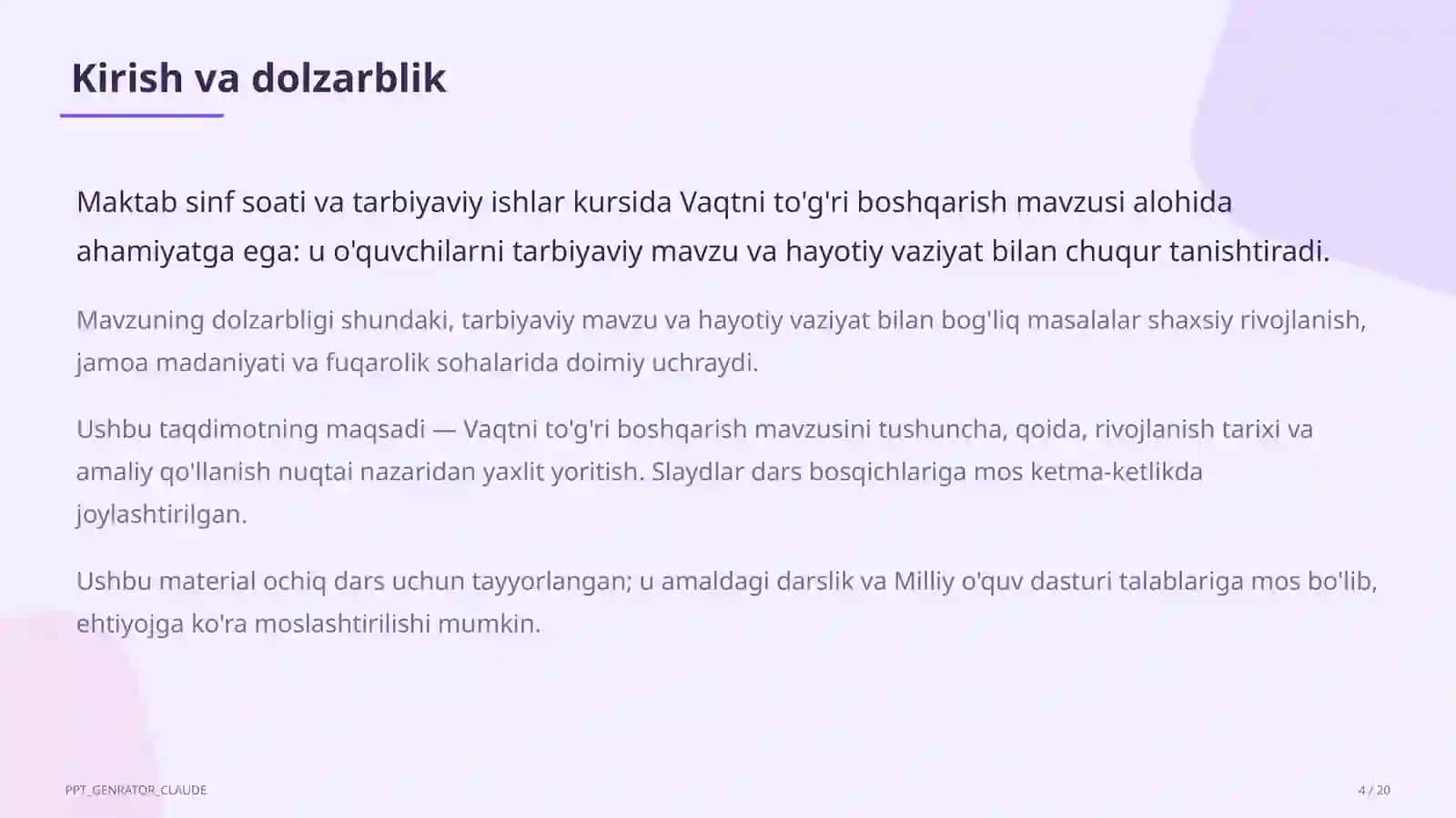Vaqtni to'g'ri boshqarish 4