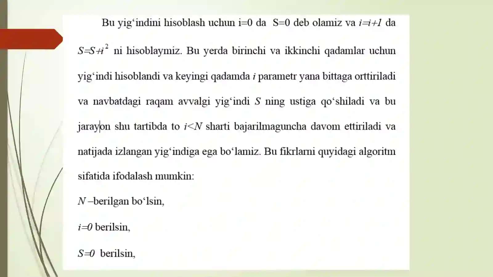 TAKRORLANUVCHI ALGORITMLAR 4