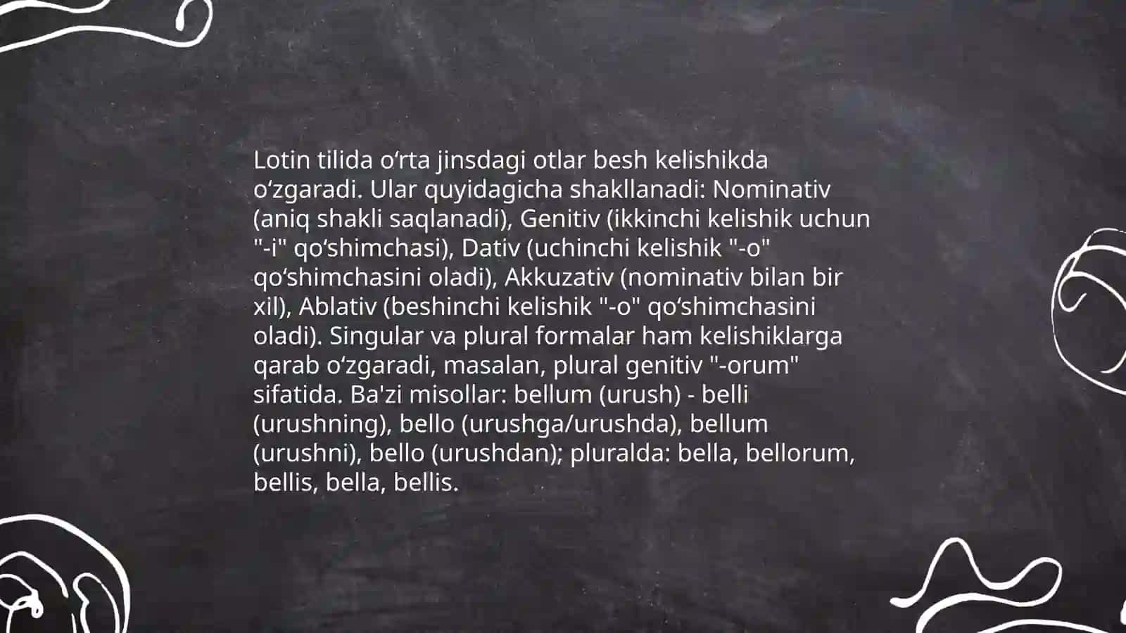 Lotin tilida 3- turlanish sredniy roddagi otlar 4