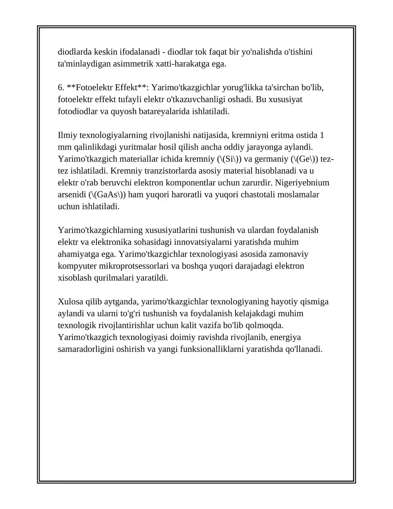 YARIMOʻTKAZGICHLARDA KOVAK (TESHIK) TUSHUNCHASI, FERMI SIRTI VA FERMI SATHI   TUSHUNCHASI 4