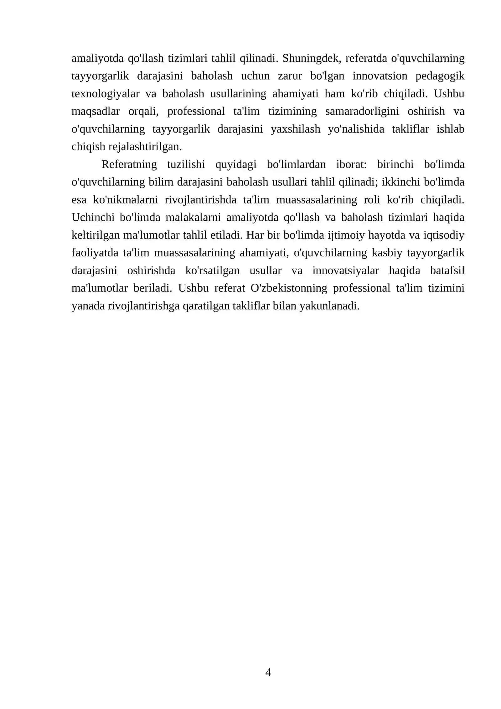 Prоfеssiоnal ta’lim muassasalarida о‘quvchilarning bilim, kо‘nikma va malakalari 4