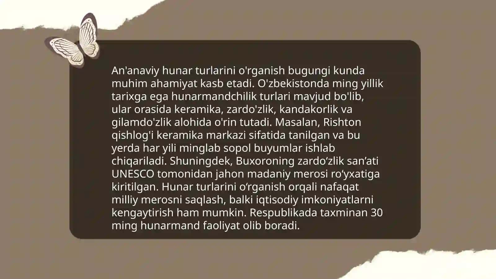Hunarmandchilik ko'nikmalarini rivojlantirish 4