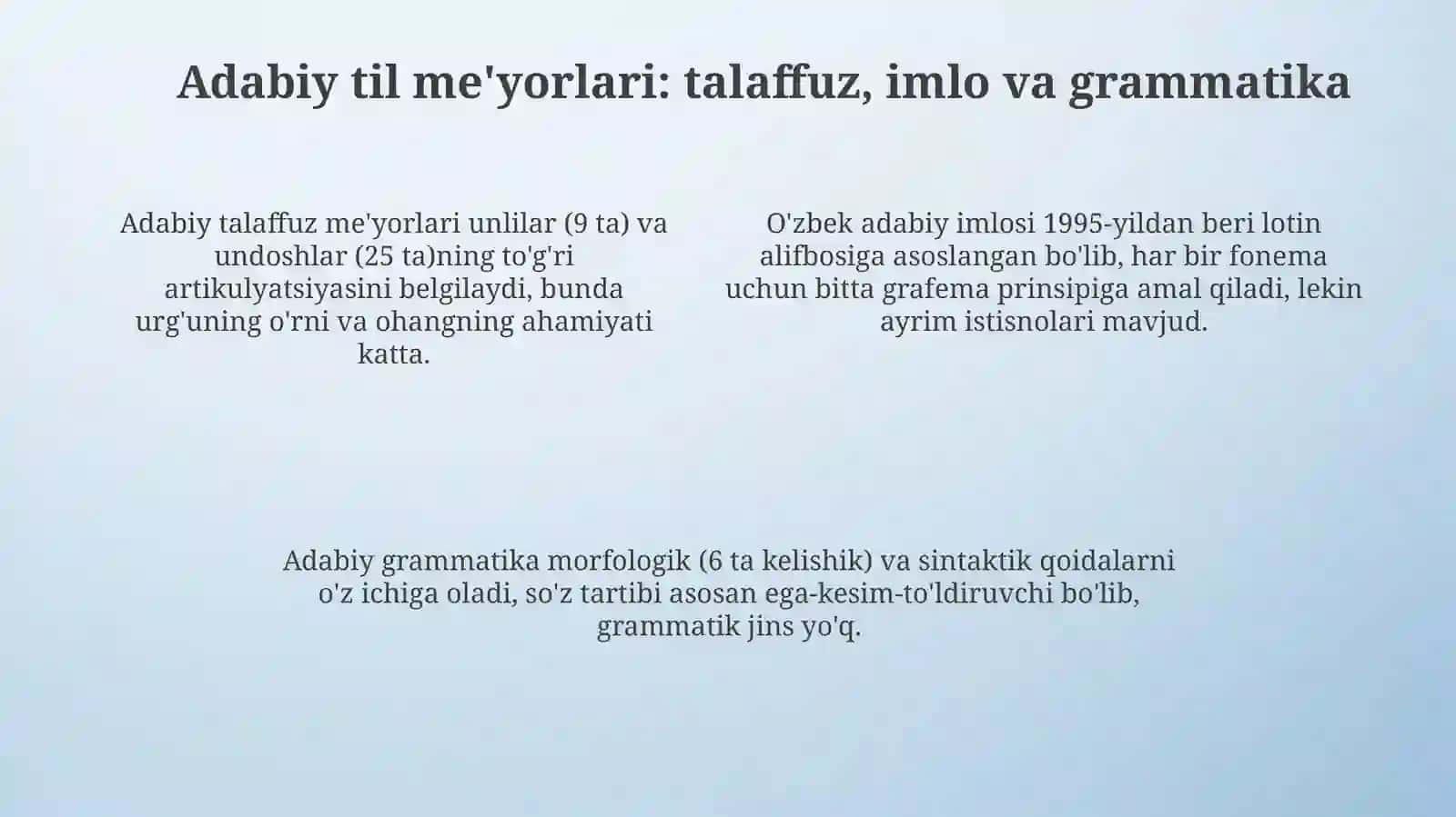O'zbek tilining adabiy til me'yorlari 4