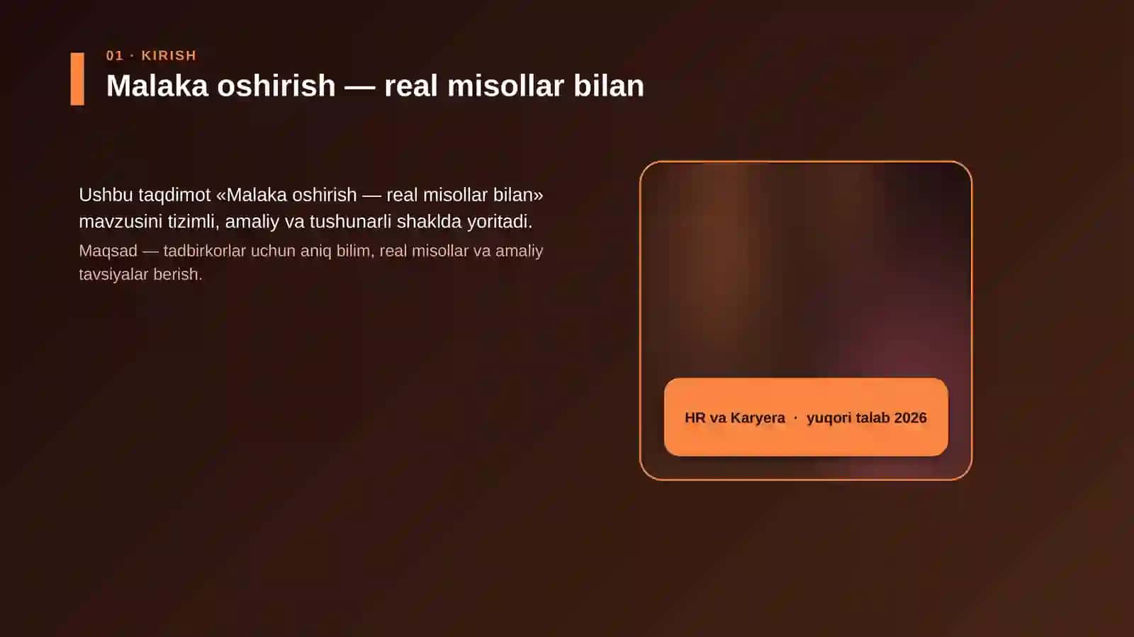 Malaka oshirish — real misollar bilan 4
