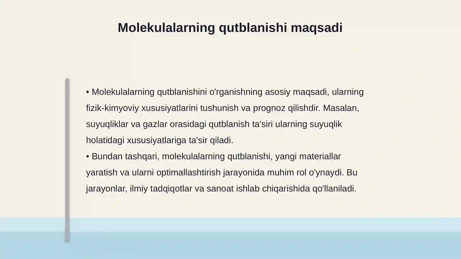 Molekulalarning qutblanishi 4