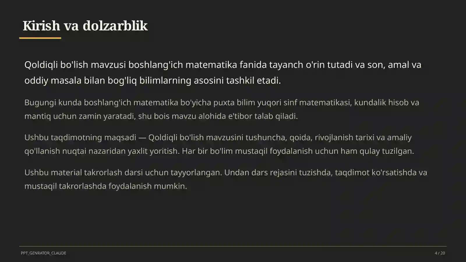Qoldiqli bo'lish (3-sinf) 4