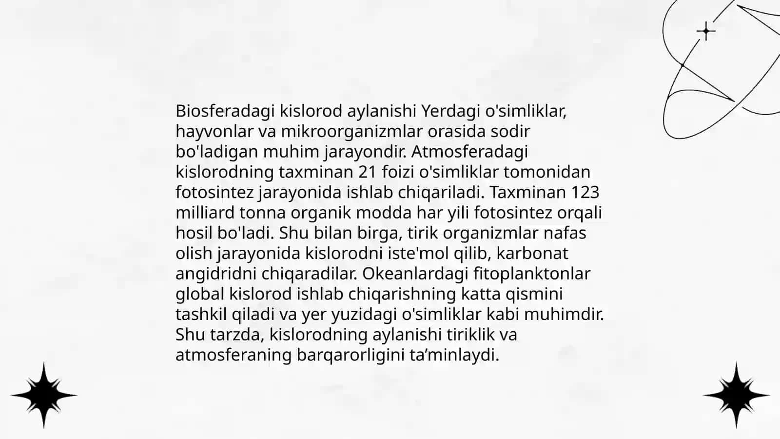 Kislorod effekti uning universallik xarakteri 4